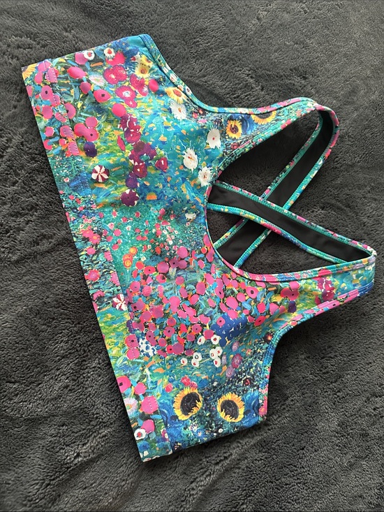 Blackmilk Tops - BlackMilk Gustav Klimt Women's Floral Crossback Sports top - Multicolor